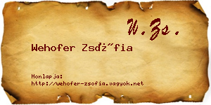 Wehofer Zsófia névjegykártya