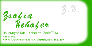 zsofia wehofer business card